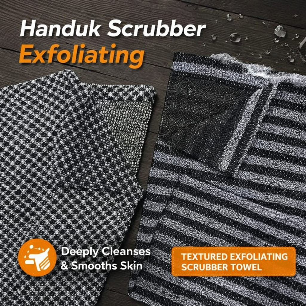 TaffHOME Handuk Penggosok Tubuh Exfoliating Back Scrubber Dua Sisi - ZR1 Gambar produk TaffHOME Handuk Penggosok Tubuh Exfoliating Back Scrubber Dua Sisi - ZR1