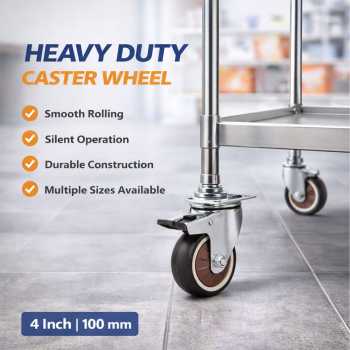 CASTRY Roda Kastor Soft Rubber Caster Wheel Flat With Brake TPR - C30