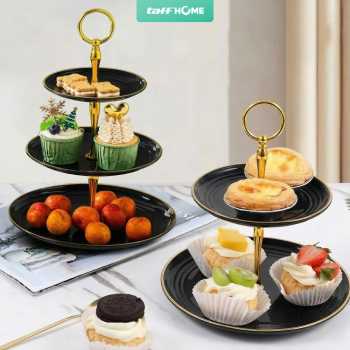 TaffHOME Rak Kue Susun 3 Tingkat Detachable Plate Cake Stand Display - YGN-3