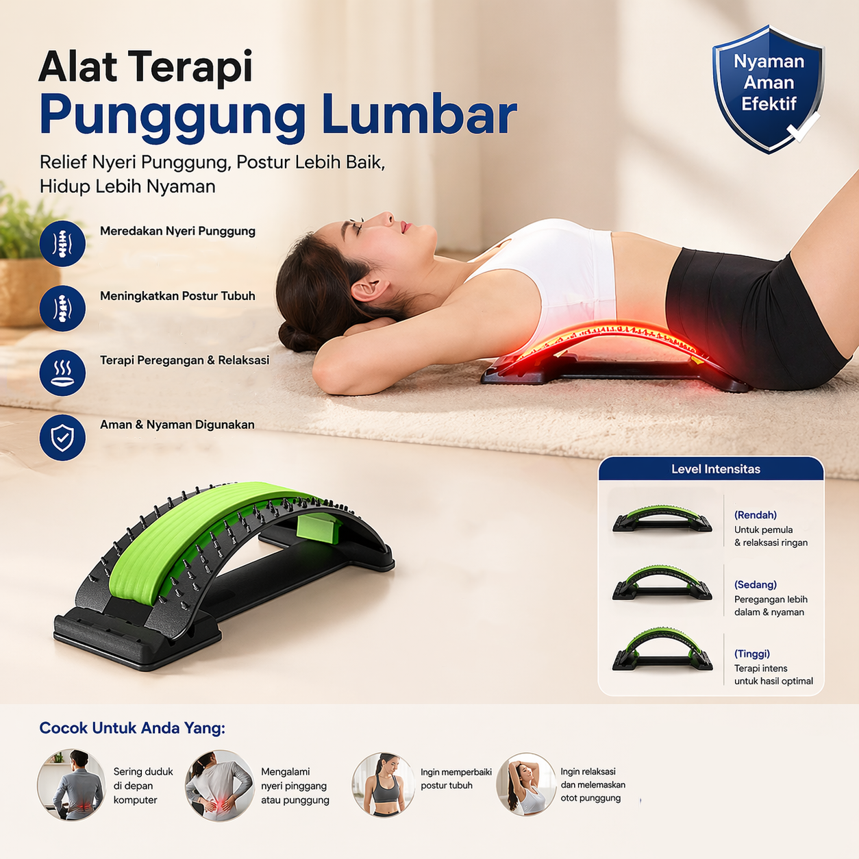 Amkee Alat Terapi Punggung Lumbar Spinal Support Waist Relax - H00310 Gambar produk Amkee Alat Terapi Punggung Lumbar Spinal Support Waist Relax - H00310 - Utama