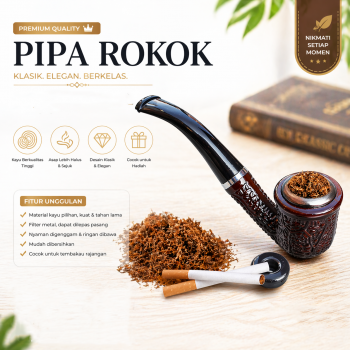 Jodel Pipa Rokok Tembakau Cangklong Tobacco Pipe Resin Washable Filter - ZF902