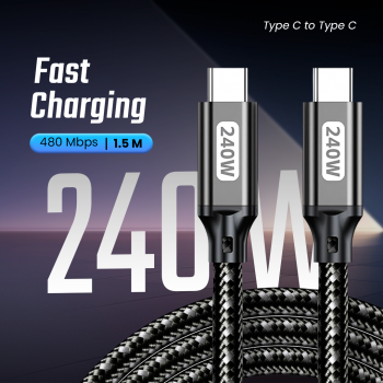 BYTE Kabel Data Type C to Type C Fast Charging PD 240W 1.5M - BY-24