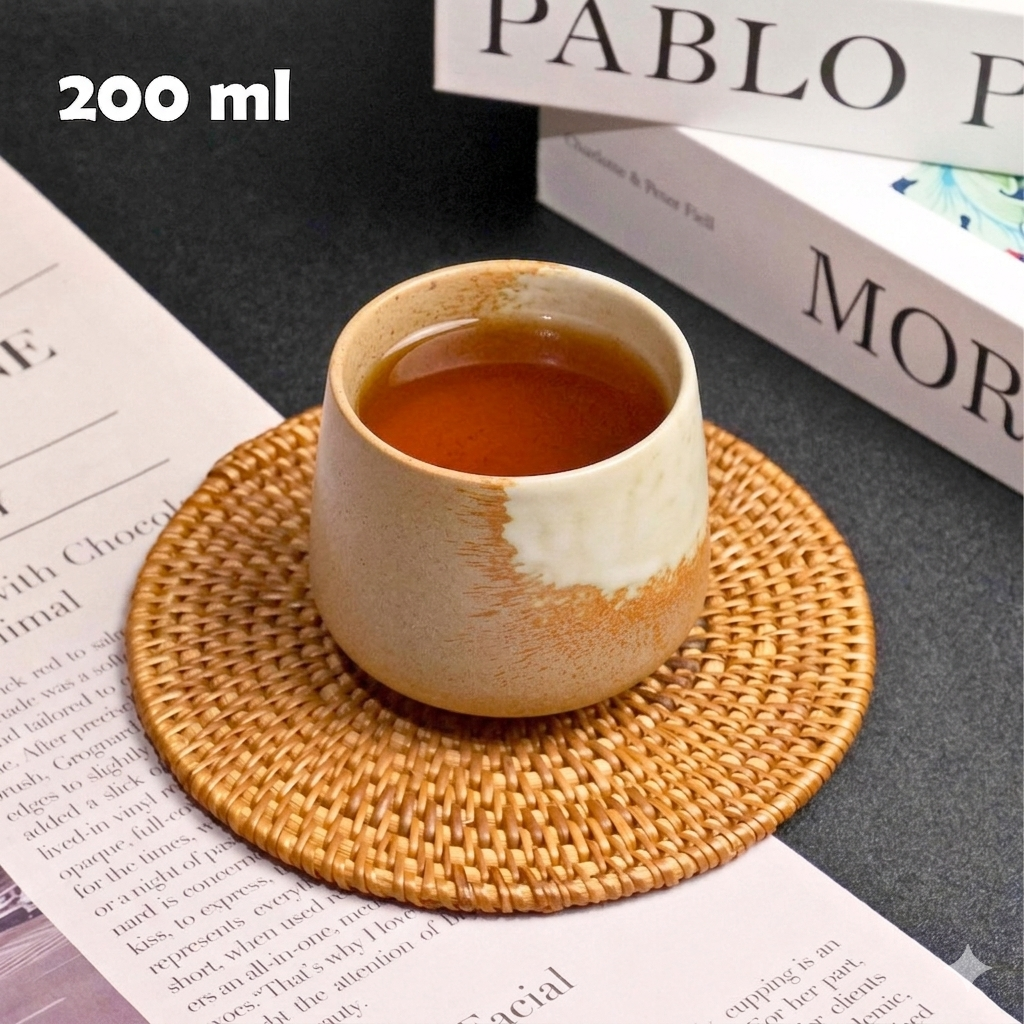 Gambar produk One Two Cups Gelas Keramik Kopi Teh Vintage Japanese Ceramic Cup 200ml - FB014