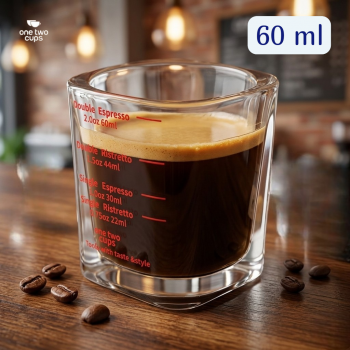 One Two Cups Gelas Takar Kopi Espresso Shot Measuring Cup 60ml - MD20