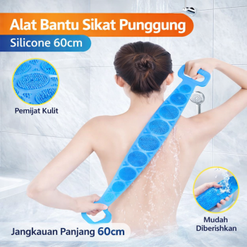 Gambar produk BWOHOPS Alat Bantu Mandi Sikat Punggung Silicone Scrub Brush 60cm - BW60