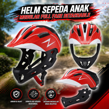 BIKEBOY Helm Sepeda Anak Full Face Modular LED MTB Skateboard - K24