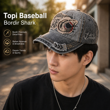 Gambar produk JAMONT Topi Baseball Cap Bordir Shark - G139