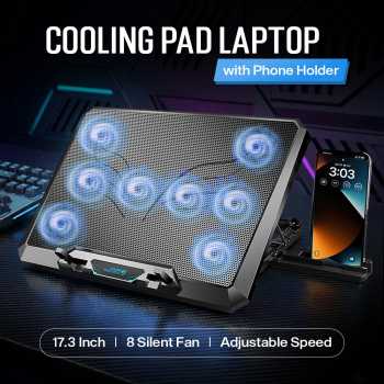 COOLCOLD Cooling Pad Laptop Gaming Kipas Pendingin 8 Fan 17.3Inch - F12L