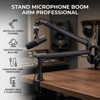 ABOYA Stand Microphone Boom Arm Lazypod Anti Shake - F10