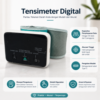 Gambar produk AOJI Tensimeter Digital Pengukur Tekanan Darah Wrist English Voice - WRS-35E