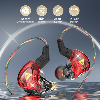 QKZ Wired Earphone IEM In Ear Monitor Dynamic HiFi Gaming Music Bass - QKZ-AK6-DMX