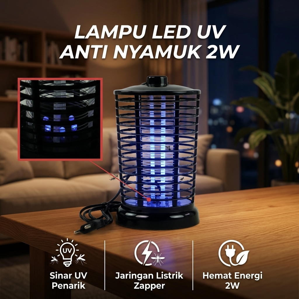 Tango Cross Lampu LED UV Anti Nyamuk Mosquito Killer EU Plug 2W - A-88 Gambar produk Tango Cross Lampu LED UV Anti Nyamuk Mosquito Killer EU Plug 2W - A-88 - Utama