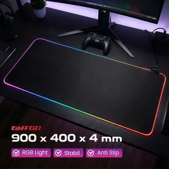TaffGO Mouse Pad Gaming XL Illuminated LED RGB Desk Mat 900x400x4mm - GMS-WT5