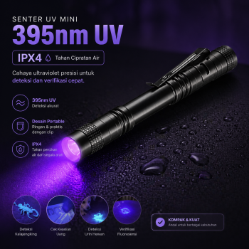 XIWANGFIRE Senter UV Ultraviolet Mini Flashlight Light Pen 395nm IPX4 - XF395