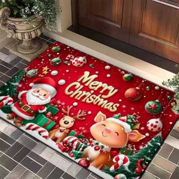 TaffHOME Keset Kamar Mandi Natal Bathroom Mat Absorbent Velvet 40x60cm - LA-80
