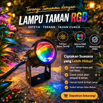 KENTLITE Lampu Taman Hias Sorot Garden Spotlight Waterproof RGB 3W - LP-GS1