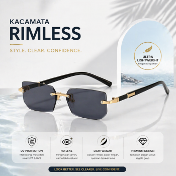 ZUI Kacamata Rimless Pria Wanita Fashion Personalized Sunglasses - Z-125