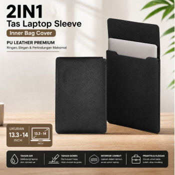 Dormin Tas Laptop Sleeve 2in1 Inner Bag Cover PU Leather 13.3-14 Inch - L15