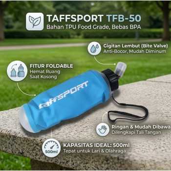 Gambar produk TaffSPORT Botol Minum Soft Flask Foldable Sport Water TPU 500ml - TFB-50