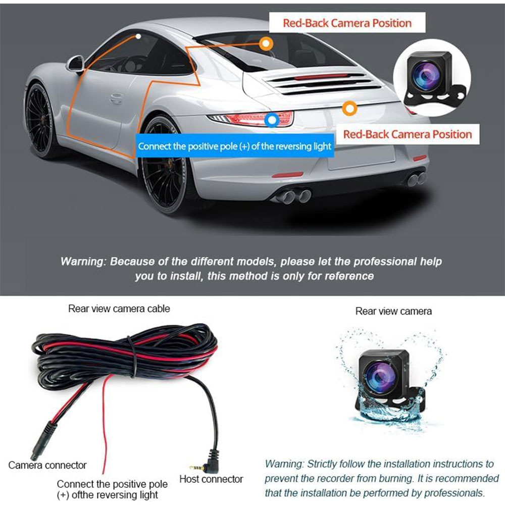 Gambar produk JOMISE Dashcam Mobil Spion Depan Belakang Dual Camera ADAS 1080p - YX5100