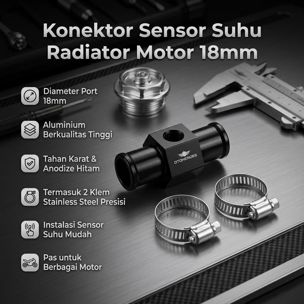 OTOHEROES Aksesoris Sensor Konektor Suhu Selang Radiator Mesin Motor 18mm Gambar produk OTOHEROES Aksesoris Sensor Konektor Suhu Selang Radiator Mesin Motor 18mm - Utama