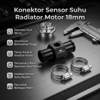 Gambar produk OTOHEROES Aksesoris Sensor Konektor Suhu Selang Radiator Mesin Motor 18mm