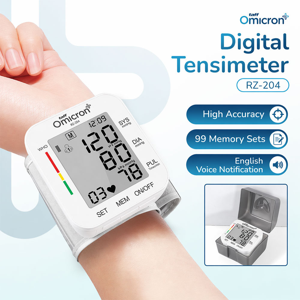 TaffOmicron Tensimeter Digital Pengukur Tekanan Darah Bahasa Inggris - RZ-204 Gambar produk TaffOmicron Tensimeter Digital Pengukur Tekanan Darah Bahasa Inggris - RZ-204