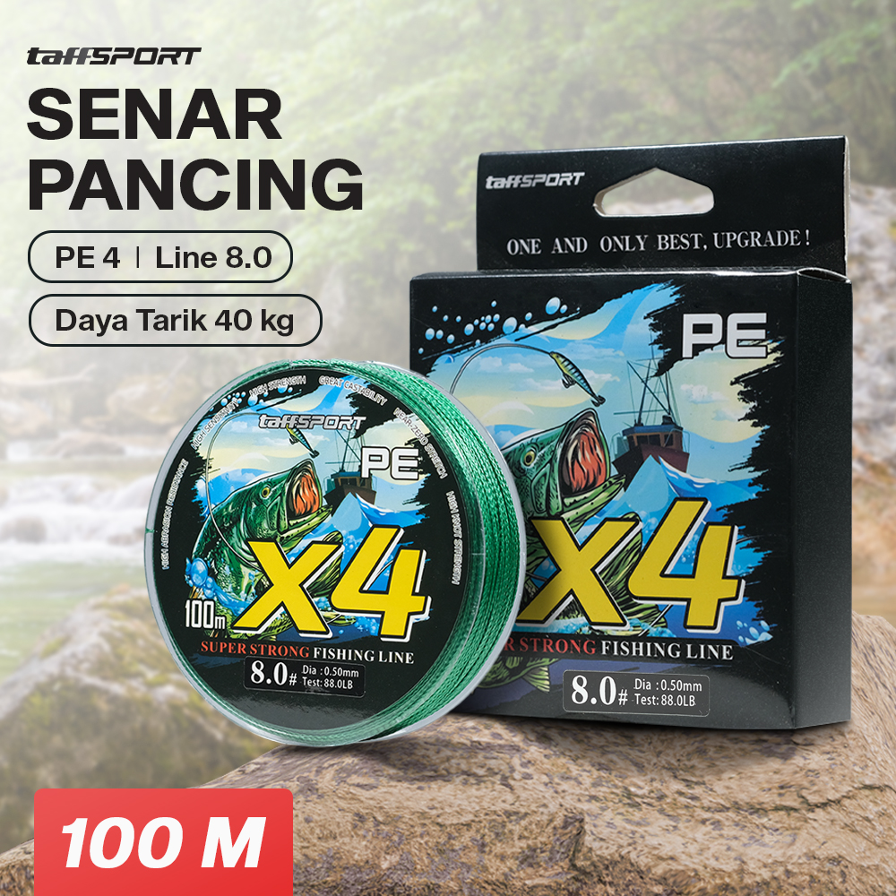 TaffSPORT Senar Pancing PE 4 Braided Strand Fishing Line 100M 8.0 - X4 Gambar produk TaffSPORT Senar Pancing PE 4 Braided Strand Fishing Line 100M 8.0 - X4