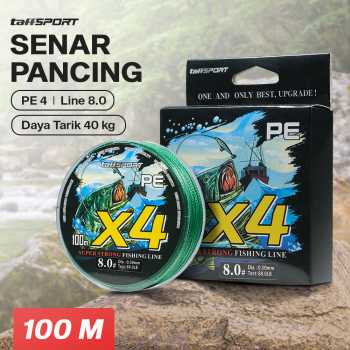 TaffSPORT Senar Pancing PE 4 Braided Strand Fishing Line 100M - X4