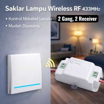 TaffHOME Saklar Lampu Wireless Dinding Tembok Lamp Switch RF 433MHz - WHK01