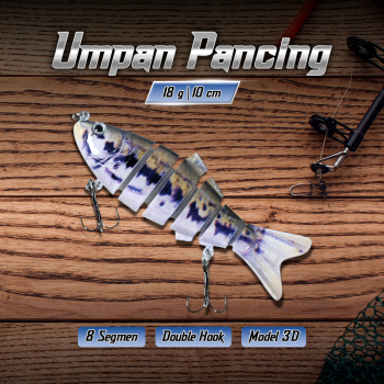 BASSLER Umpan Pancing Ikan Lifelike Fish Bait Lure 6 Section 10cm 18g - BS180