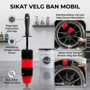 IDEATE Sikat Pembersih Velg Ban Mobil Portable Car Wheel Brush - YQ014