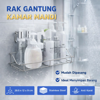 Gambar produk WAIIHA Rak Gantung Kamar Mandi Bathroom Organizer Rack Stainless Steel M - W21