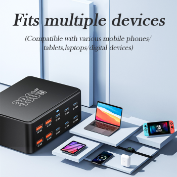 Gambar produk Taffware Charger Station Portable Fast Charging USB Type C 10Port 330W - HW66