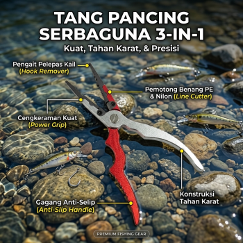 Gambar produk Tang Pemotong Kail Pancing Aluminium Fishing Pliers Hook Remover