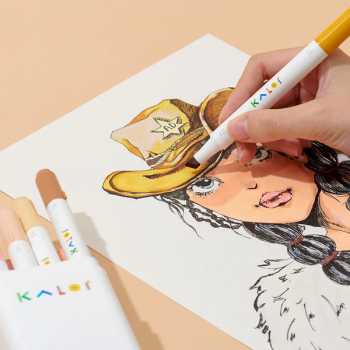 Gambar produk Kaco KALOR Spidol Warna Olied Based Marker 12 Colors Ivory Tower - MP2009-01