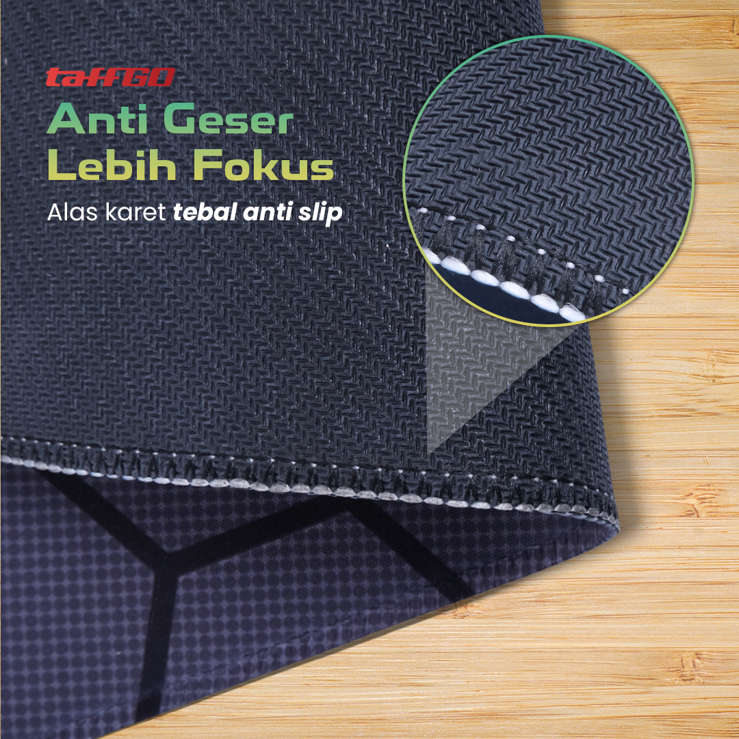 TaffGO Mouse Pad Gaming XL Green Hexagon Desk Mat 800x400x2mm - RO70 Gambar produk TaffGO Mouse Pad Gaming XL Green Hexagon Desk Mat 800x400x2mm - RO70