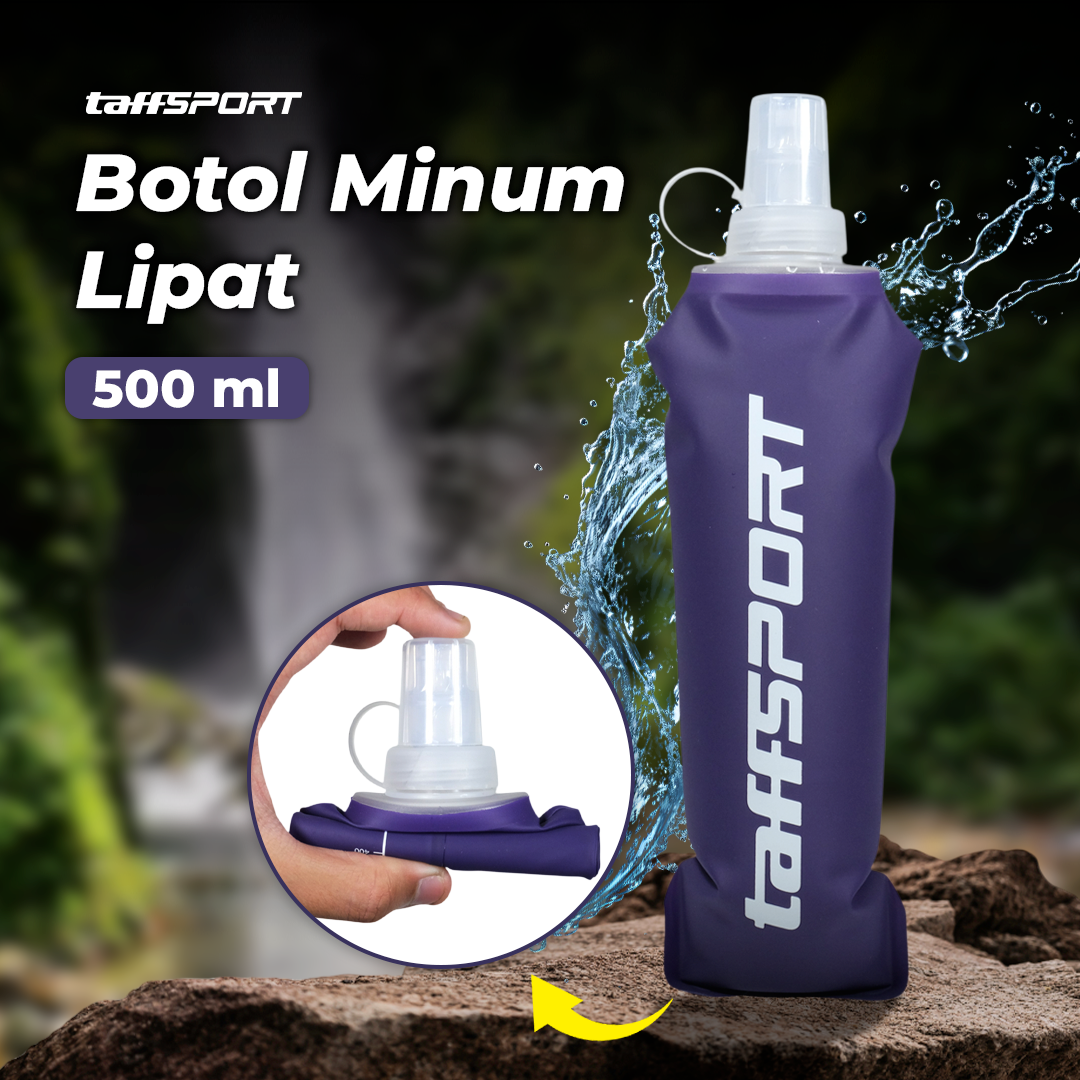 TaffSPORT Botol Minum Lipat Soft Flask Foldable Water Bottle TPU 500ml - TFSF-50 Gambar produk TaffSPORT Botol Minum Lipat Soft Flask Foldable Water Bottle TPU 500ml - TFSF-50 - Utama