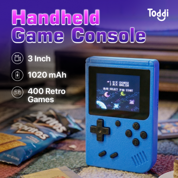Toddi Handheld Game Console Gameboy 3 Inch 400 Retro Game - INU95