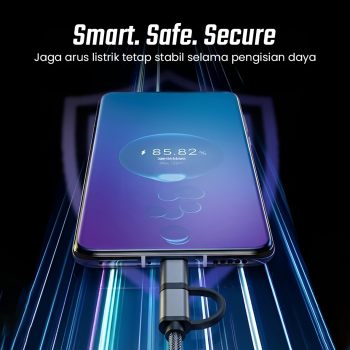 Gambar produk FLOVEME Kabel Charger 2in1 Fast Charging Micro USB Type C 14W 1.2M - B00626