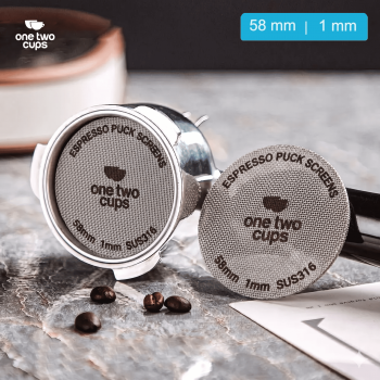 Gambar produk One Two Cups Puck Screen Portafilter Espresso Machine 150 Micron 58mm 1mm - SUS3