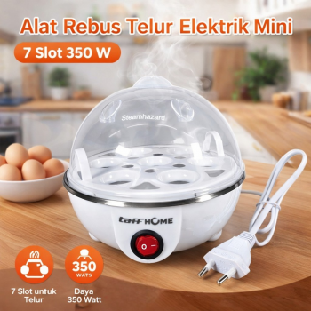 TaffHOME Alat Rebus Telur Elektrik Mini 7 Slot Egg Steamer 220V 350W - BN-10