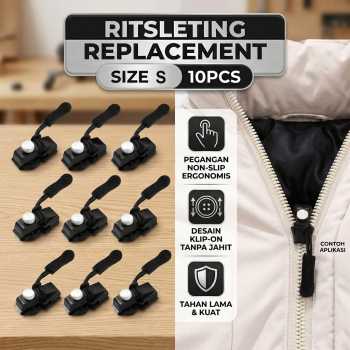 Clozip Ritsleting Pengganti Zipper Replacement Removable 10 PCS - CL-10