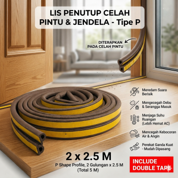 TaffHOME Lis Penutup Celah Pintu Penghalang Debu Door Seal 2x2.5M - ESPV5