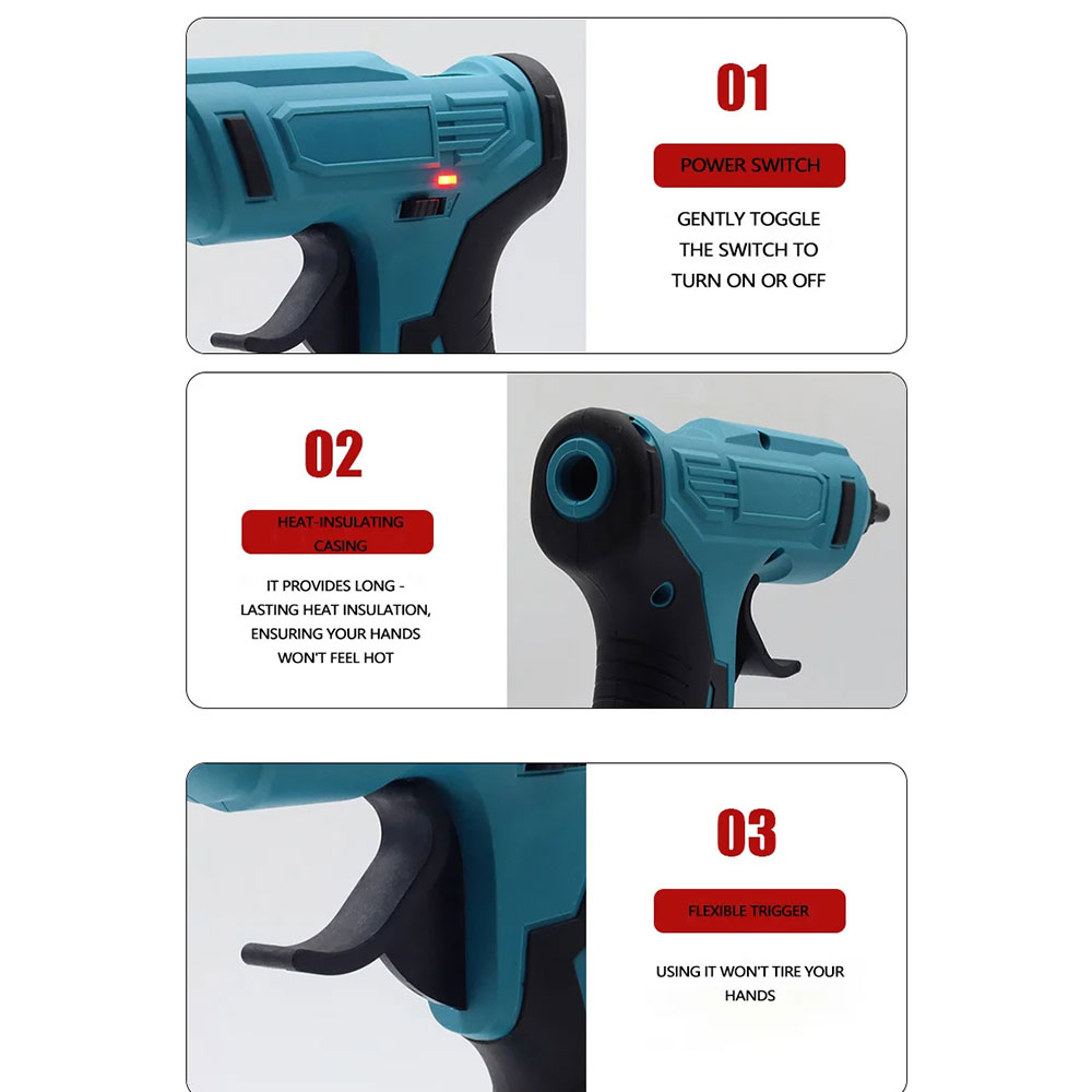 Taffware Glue Gun Hot Melt Heating Lem Tembak Pistol Panas 60W - QT-310 Gambar produk Taffware Glue Gun Hot Melt Heating Lem Tembak Pistol Panas 60W - QT-310