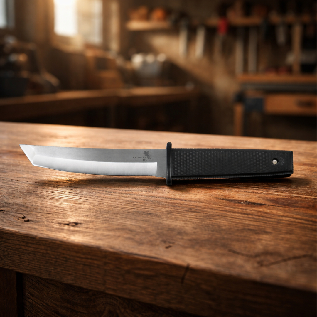 KNIFEZER Pisau Self Defense Knife Survival Tool ColdSteel Straight - 17T Gambar produk KNIFEZER Pisau Self Defense Knife Survival Tool ColdSteel Straight - 17T