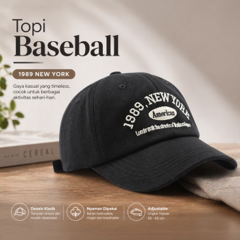 MUJE Topi Baseball Cap Bordir Adjustable 1989 New York - F220