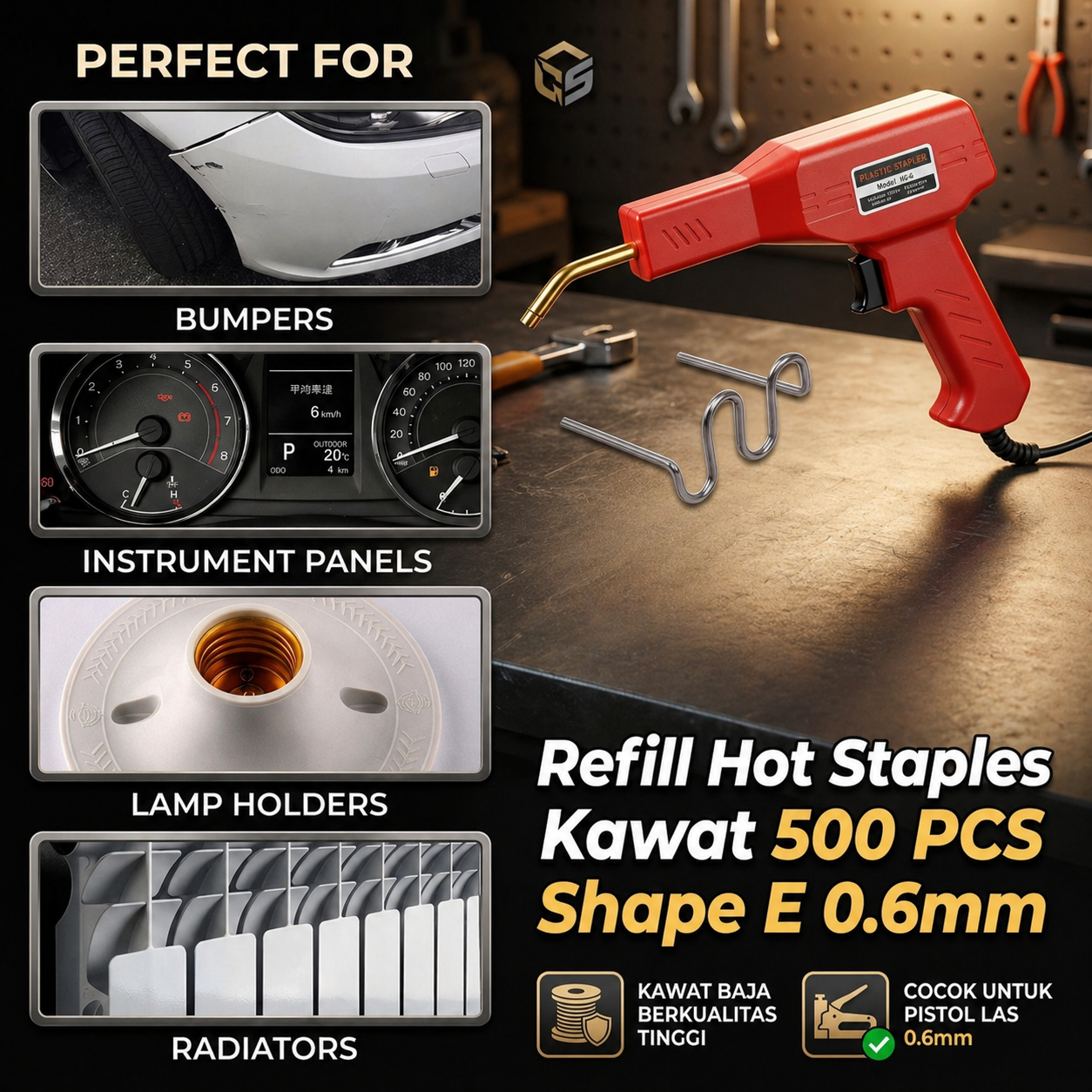 DIYFIX Hot Stapler Refill Staples Welding Kawat Las Tembak 500 PCS E 0.6mm - DF86 Gambar produk DIYFIX Hot Stapler Refill Staples Welding Kawat Las Tembak 500 PCS E 0.6mm - DF86 - Utama