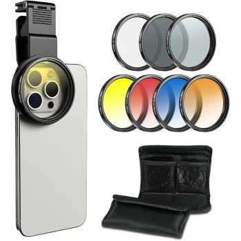 Gambar produk APEXEL Lensa Filter Kamera Smartphone 7in1 HD Glass with Clip 58mm - APL-58FL7