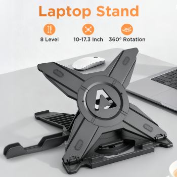 AIBD Laptop Stand Adjustable Angle with Smartphone Holder - A278
